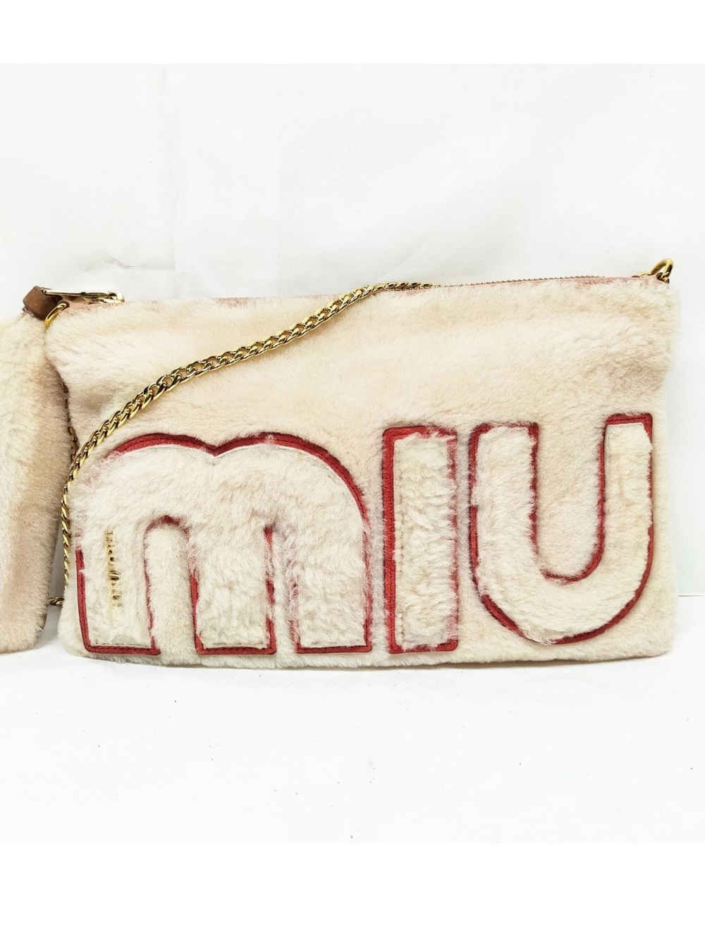 Miu Miu Pink Shearling Crossbody Bag
